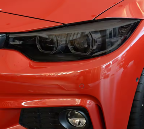 BMW Serie 4 Headlight Tint F32 F33 F36, here the photo shows the black film installed - M-Pure Dynamics