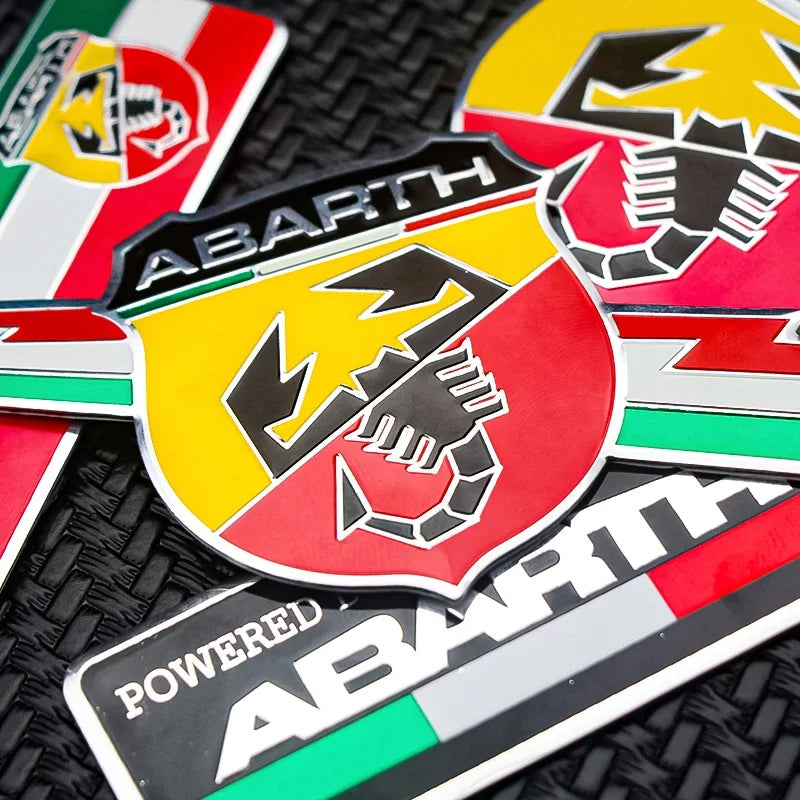 Abarth badge, this photo shows the badge up close - M-Pure Dynamics