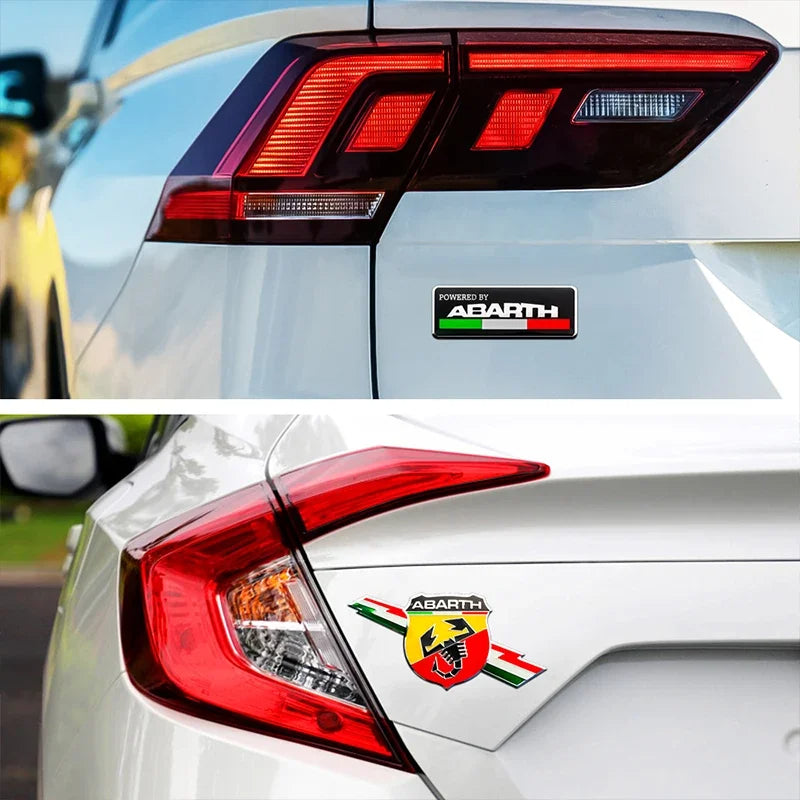 Abarth badg, here the photo shows the bafge on the car- M-Pure Dynamics