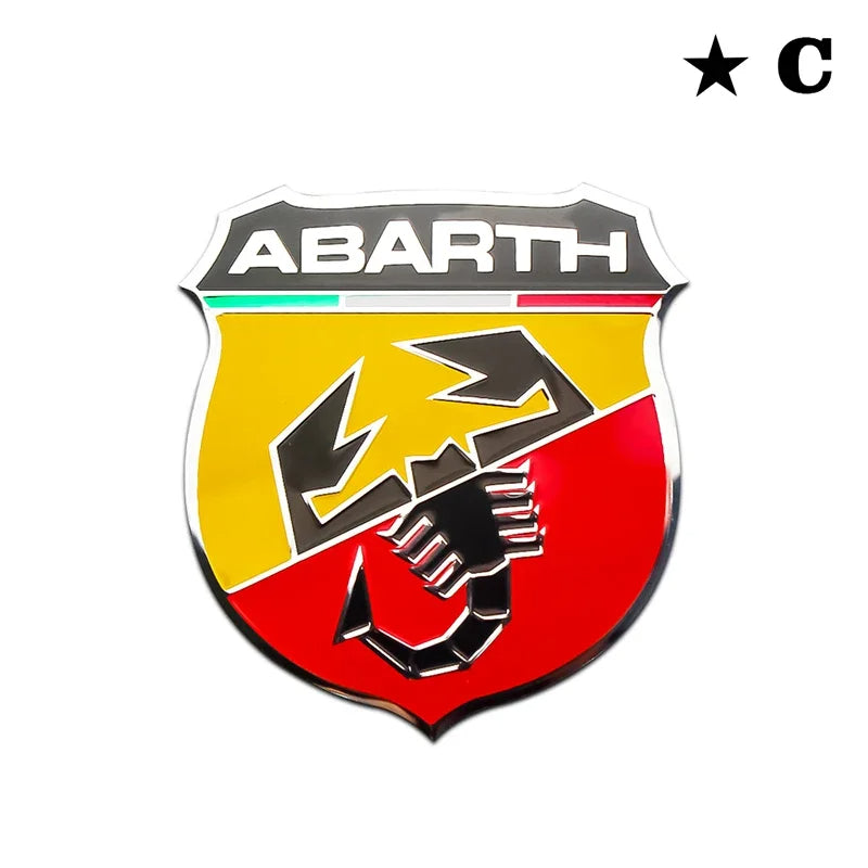Abarth badge, shows the badge up close - M-Pure Dynamics
