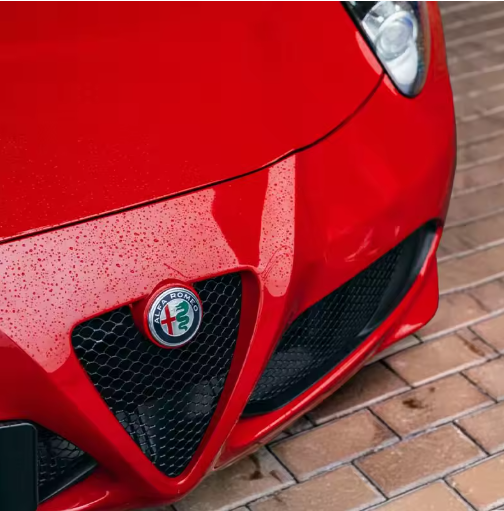 Alfa Romeo Symbol for back, front and Steering Wheel, compatible with Alfa Romeo Giulietta Stelvio MITO Giulia, the photo shows the badge installed on the car - M-Pure Dynamics