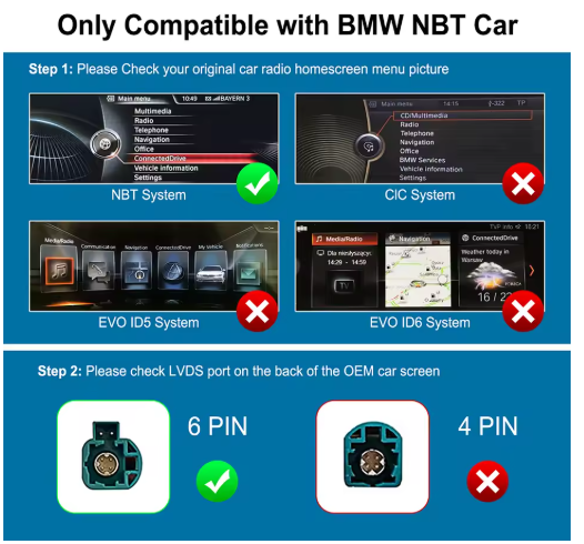 Wireless Apple CarPlay and Android Auto Mirror for BMW NBT CIC System 1 2 3 4 5, here the photo shows if you can install you apple car play - M-Pure Dynamics
