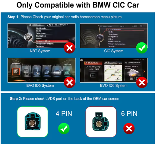 Wireless Apple CarPlay and Android Auto Mirror for BMW NBT CIC System 1 2 3 4 5 , here the photo shows if you can install your apple carplay - M-Pure Dynamics