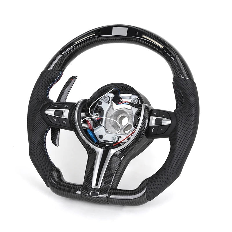 Volante in fibra di carbonio con LEDs di cambiata per Bmw Serie 1,2,3,4,5,6