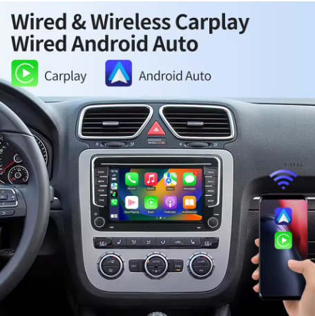 Car Radio 7" CarPlay-Android auto BT WiFi USB GPS REAR CAMERA for Golf5, Golf6, Passat B6, Polo, the photo here shows the apple carplay close up - M-Pure Dynamics
