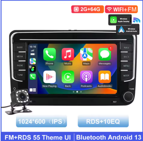 Car Radio 7" CarPlay-Android auto BT WiFi USB GPS REAR CAMERA for Golf5, Golf6, Passat B6, Polo, the photo here shows the apple carplay close up - M-Pure Dynamics
