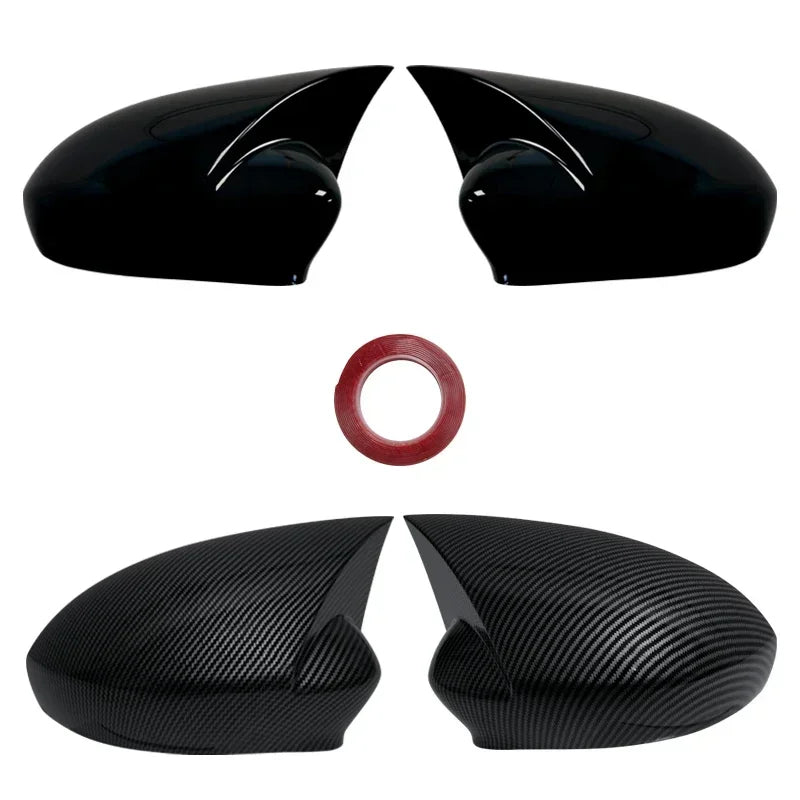 Sport Cover Caps for Punto and 500 , here it shows both of the , the glossy black and carbon look style - M-Pure Dynamics