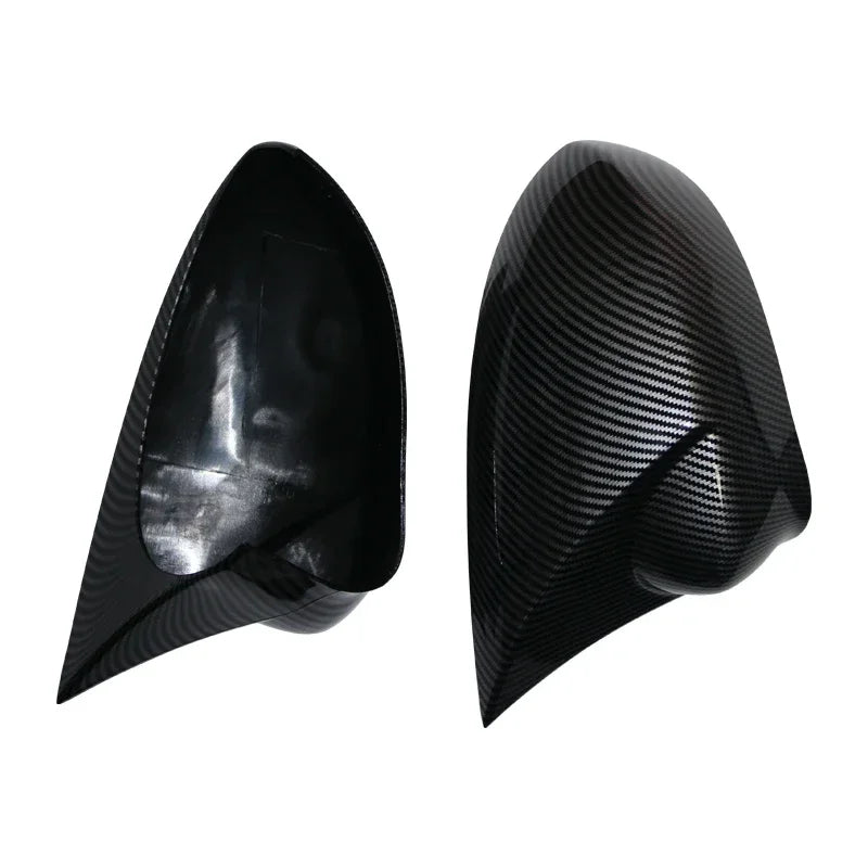 Sport Cover Caps for Punto and 500 , here the photo shows both the front and back of the carbon look mirror caps- M-Pure Dynamics
