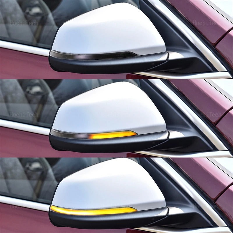 This photo shows the dynamic mirror light in action