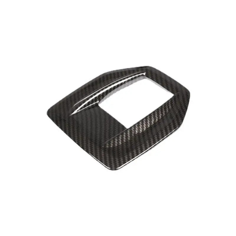 Gearbox Cover in Carbon Fiber Look for Alfa Romeo Giulia Stelvio 2016 2017 2018 2019. the photo shows the gearbox cover upclose - M-Pure Dynamics