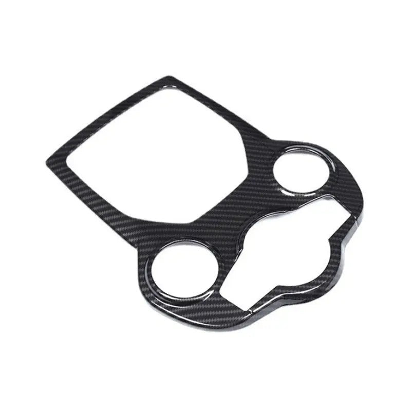 Gearbox Cover in Carbon Fiber Look for Alfa Romeo Giulia Stelvio 2016 2017 2018 2019, the photo shows the gearbox cover upclose - M-Pure Dynamics