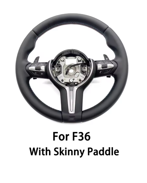 Steering Wheel M-Sport Leather for F10 F11 F15 F16 F20 F30 F31 F32 F36 , here the photo shows te steering wheel up close- M-Pure Dynamics