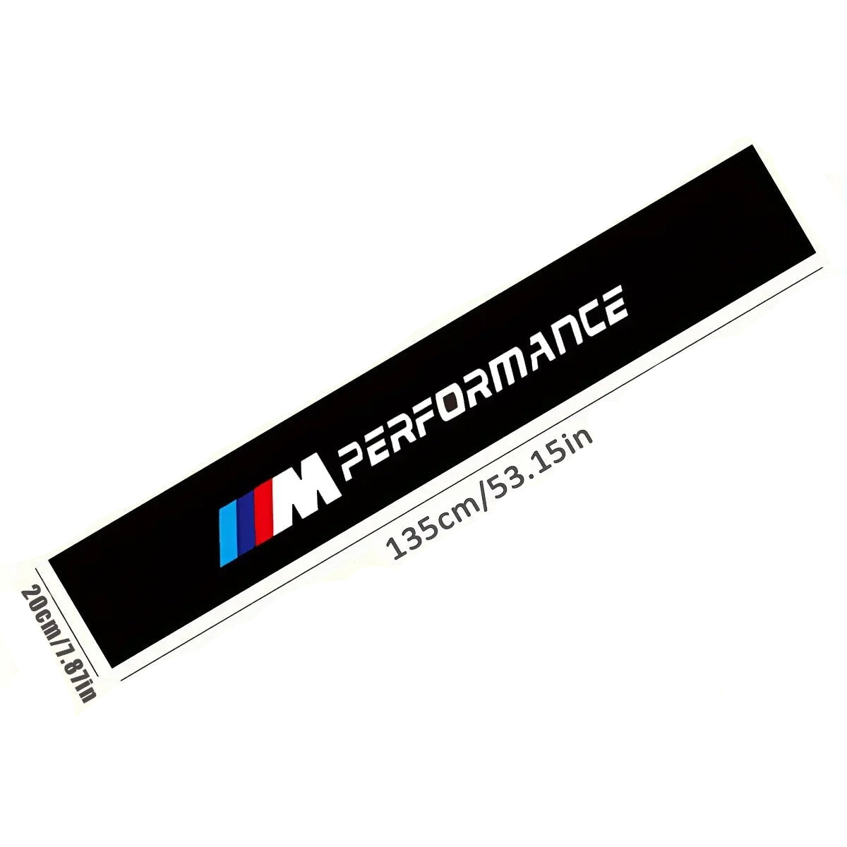 The Photo Shows the decal for the BMW upclose with the dimensions
