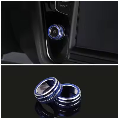 Radio Volume knob for Volkswagen Tiguan 2 Mk2 Atlas T-roc passat b8 Golf 7 2017 2018 2019 2020 2021, the photo here shows the radio knob blue color - M-Pure Dynamics