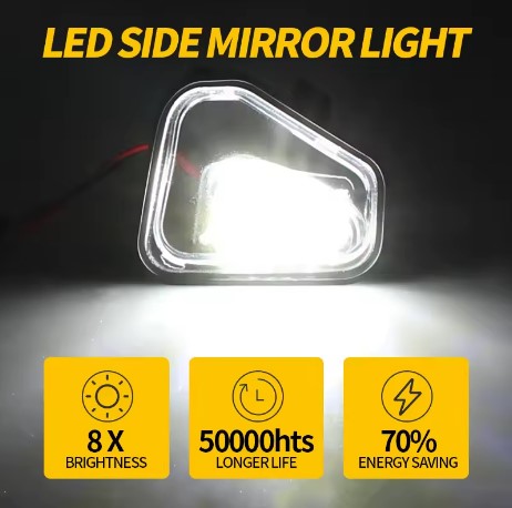 2pz Canbus Side Mirror LED light for Volkswagen VW Passat B7 EOS CC Scirocco Jetta Passat CC, this photo shows the led light turned on - M-Pure Dynamics