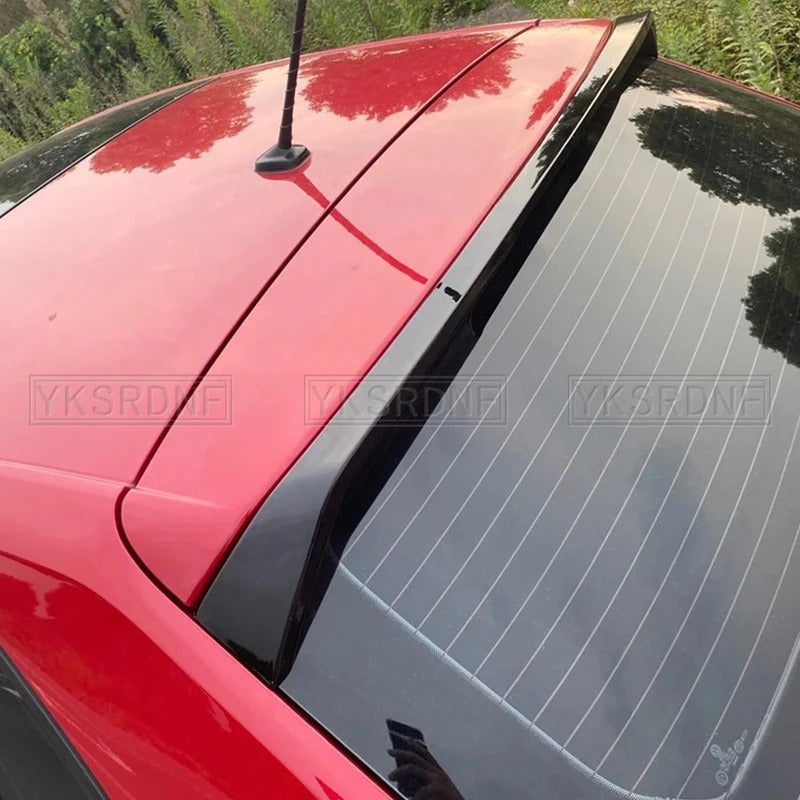 Spoiler for VW Polo MK5 GTI 2012 2013 2014 2015 2016 2017 2018 Glossy Black, here the photo shows the spoiler mounted on the car - M-Pure Dynamics