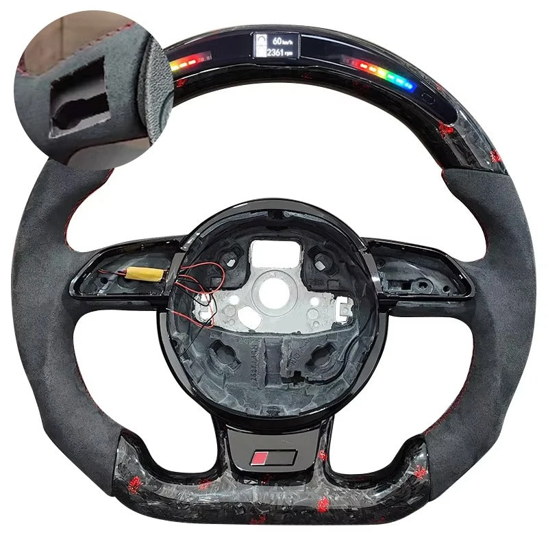 The Photo Shows the steering wheel with the LEDs upclose.
