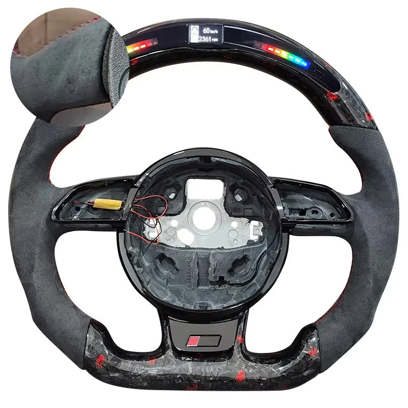 The Photo Shows the steering wheel with the LEDs upclose.