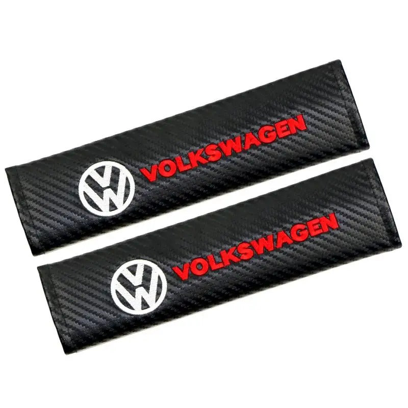 2pz Seat Belt protection for Volkswagen GOLF 5 Tiguan Polo Golf 6 Golf 7 Jetta , the image shows the product with the carbon fiber look- M-Pure Dynamics