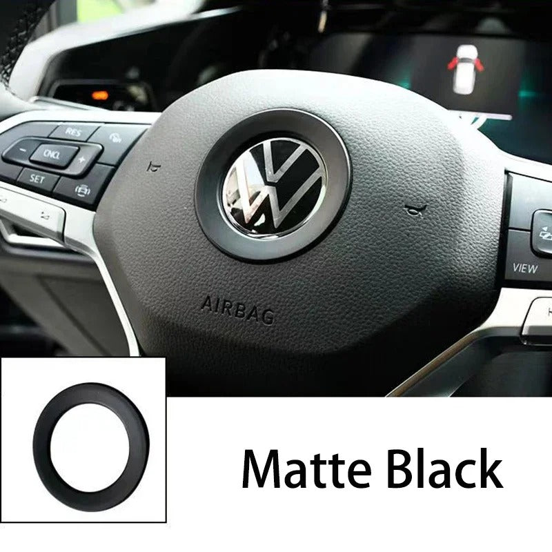 Volkswagen Badge Stearing Wheel for GTI R-Line R Polo T5 Golf Passat here the photo shows the steering wheel with the new emblem - M-Pure Dynamics