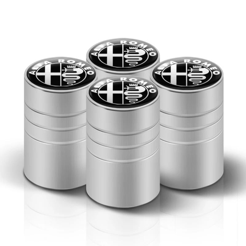 Wheel Valve cover 4 pz for Alfa Romeo Giulia Giulietta Stelvio Mito Tonale 147, the photo shows one of the variants of the valve covers - M-Pure Dynamics