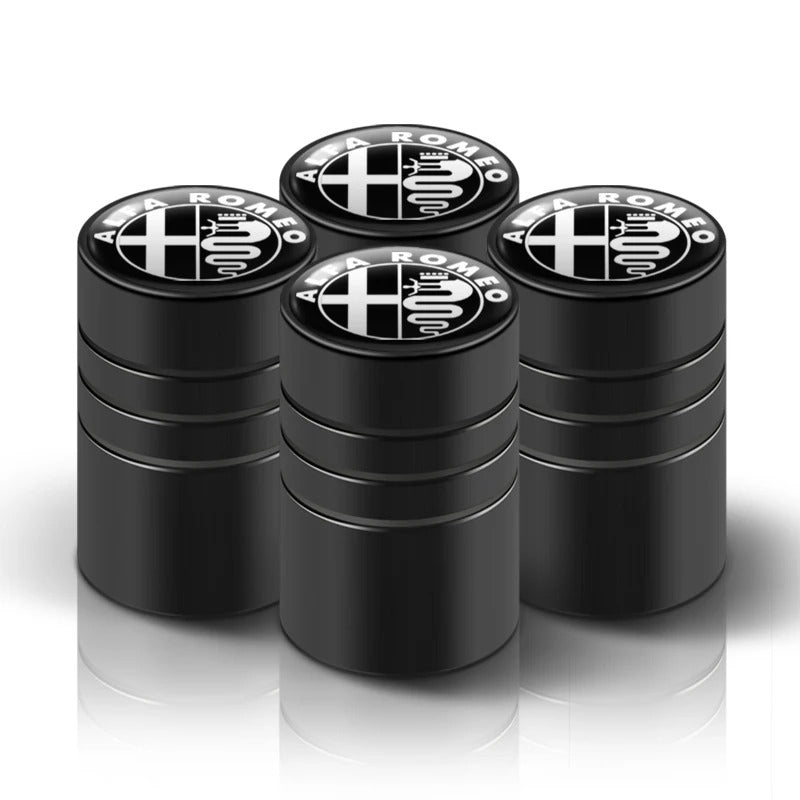 Wheel Valve cover 4 pz for Alfa Romeo Giulia Giulietta Stelvio Mito Tonale 147, the photo shows one of the variants of the valve covers - M-Pure Dynamics