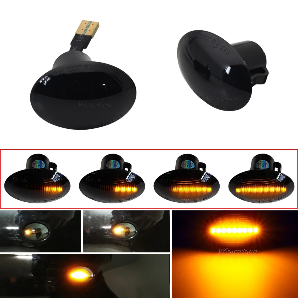 Dynamic Mirror Light for Abarth 500 , here it shows the dynamic light in fuction- M-Pure Dynamics