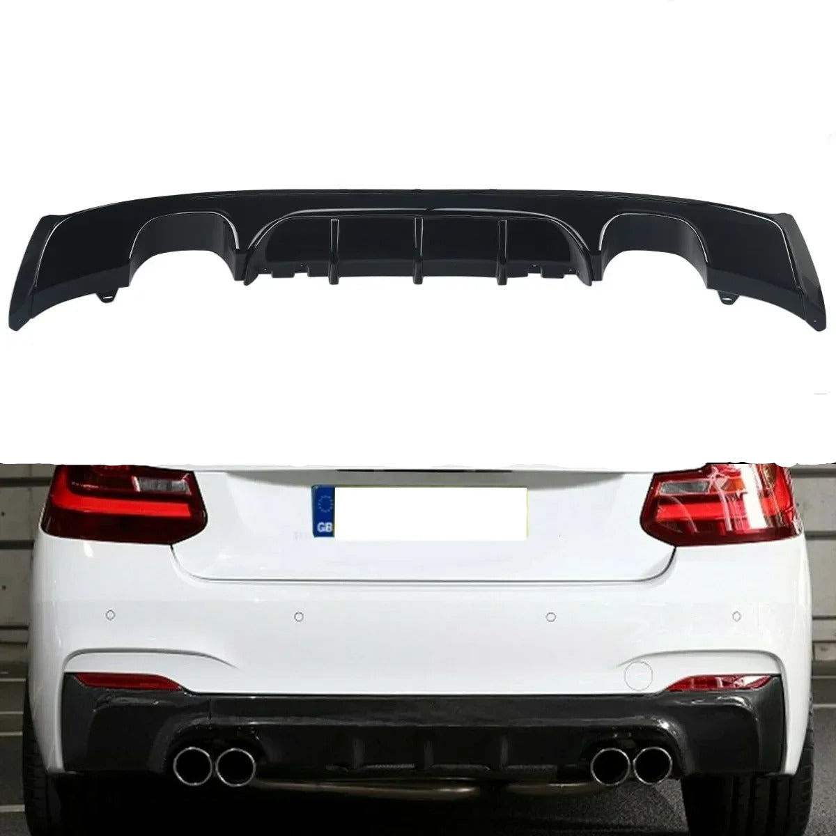 Performance Style rear diffuser for BMW series 2 F22 F23 M235i M240i M Sport 2014, the photo here shows the diffuser up close in detail - M-Pure Dynamics