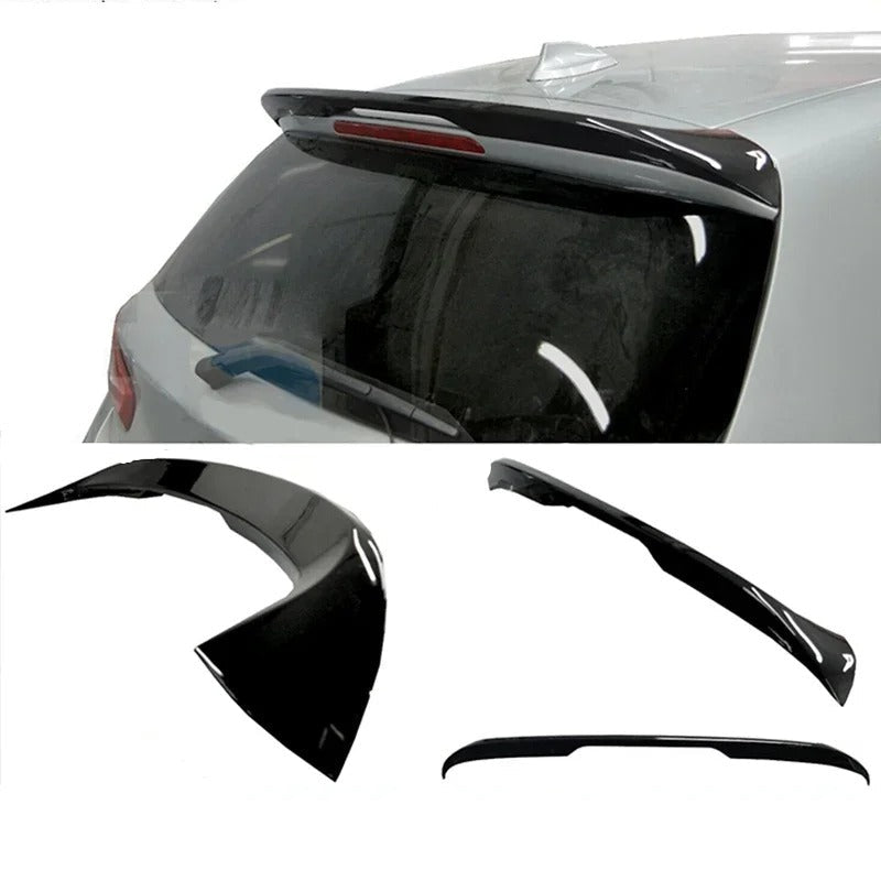Car spoiler for BMW 1 Series F20 F21 Hatchback with close-up details on a white background.