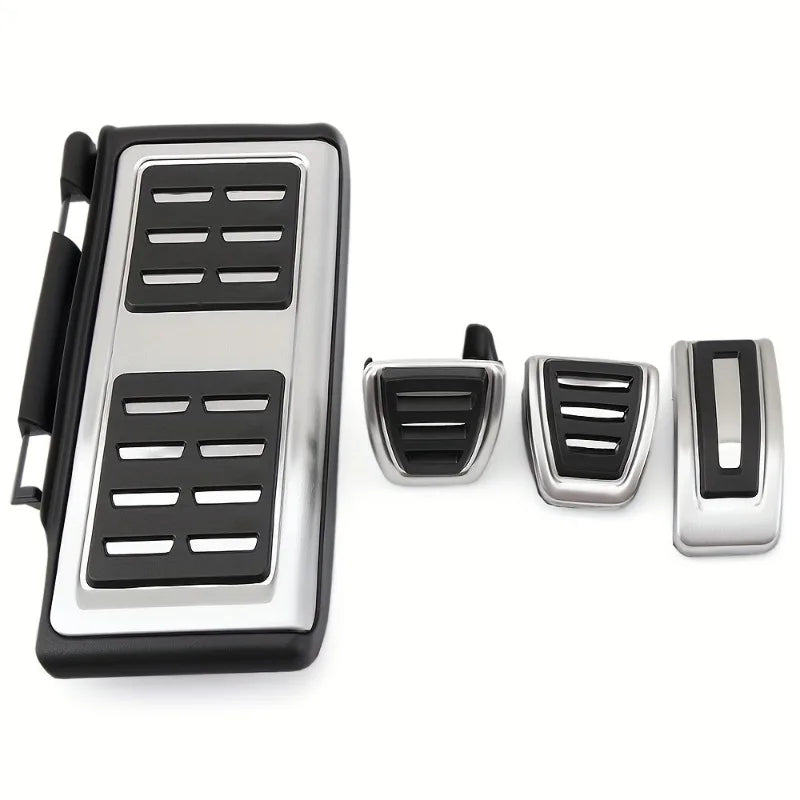 Pedal Cover Inox Metal for Volkswagen VW Golf 7 8 GTi MK7 Polo A05 Passat B8 Skoda Kodiaq Rapid Octavia 5E 5F A7 2014-2023 this photo showcases the metal covers for the pedals up close - M-Pure Dynamics