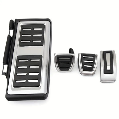 Pedal Cover Inox Metal for Volkswagen VW Golf 7 8 GTi MK7 Polo A05 Passat B8 Skoda Kodiaq Rapid Octavia 5E 5F A7 2014-2023 this photo showcases the metal covers for the pedals up close - M-Pure Dynamics