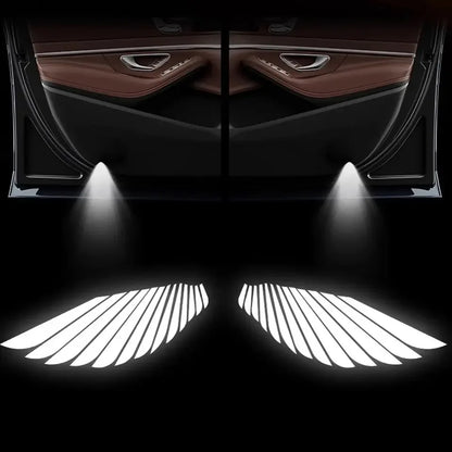 Abarth Style Door Projector for Punto and 500, here the photo shows the wings led on the ground - M-Pure Dynamics
