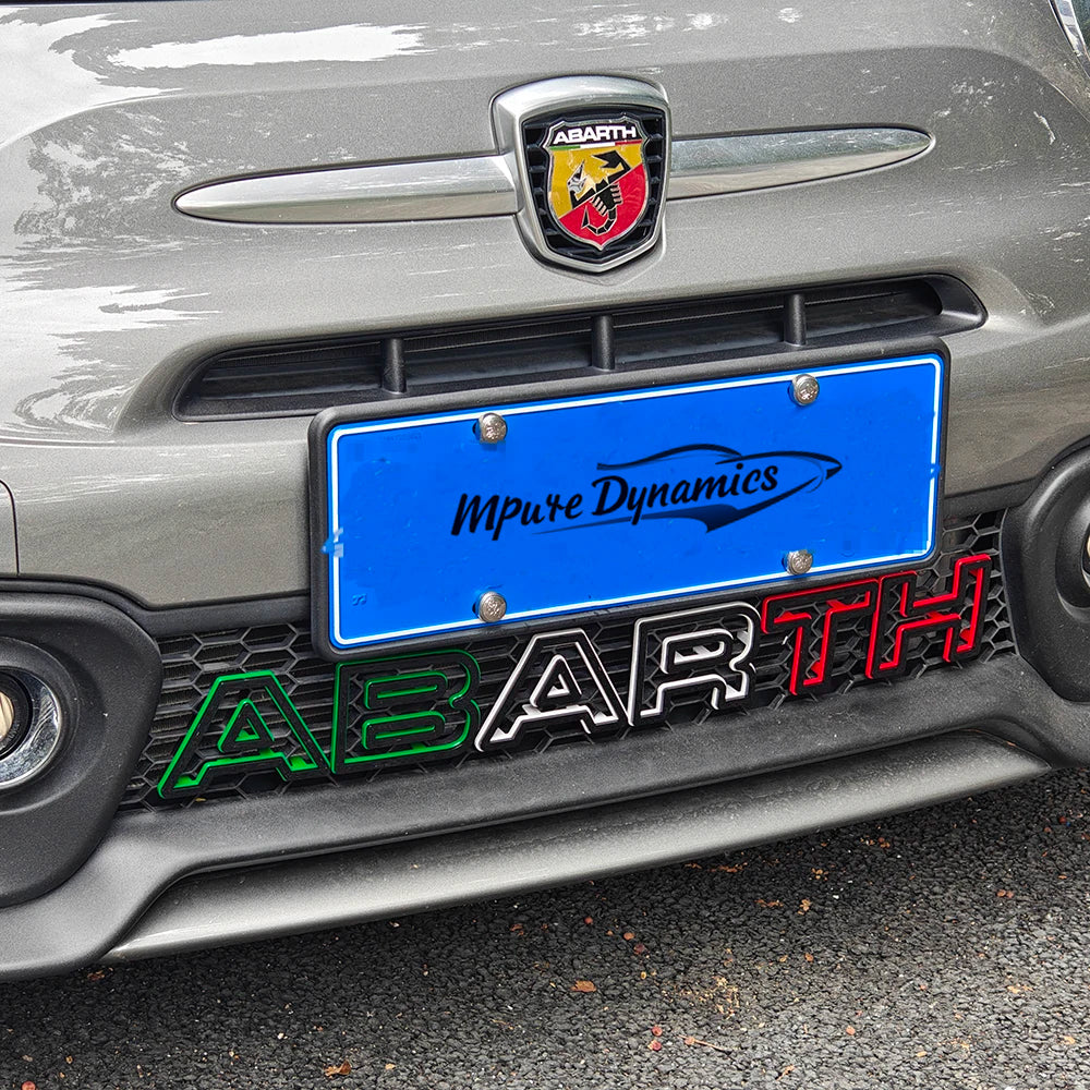 Abarth Letters for front Grillle for Abarth 500, here the photo shows a clear picture on how the letters are going to look - M-Pure Dynamics