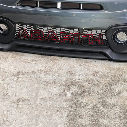 Abarth Letters for front Grillle for Abarth 500 and 595, here the photo shows the Grille with the Red Style - M-Pure Dynamics