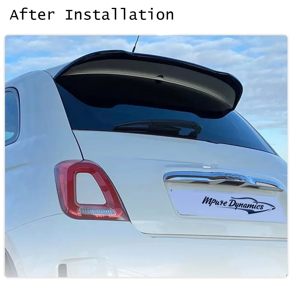 Spoiler for Abarth 500 and 595, here the  photo shows the 500 with the newly installed photo, photo shot from the back - M-Pure Dynamics
