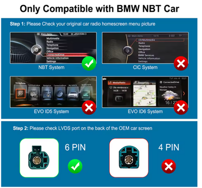 Wireless Apple CarPlay and Android Auto Mirror for BMW NBT CIC System 1 2 3 4 5, here the photo shows if you can install you apple car play - M-Pure Dynamics