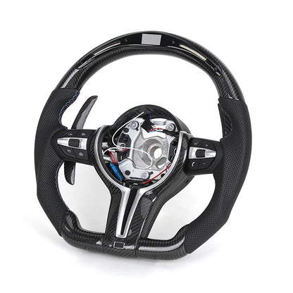 Volante in fibra di carbonio con LEDs di cambiata per Bmw Serie 1,2,3,4,5,6