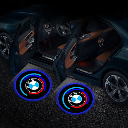 Door Projector BMW F-Series, here it shows an example on how the projectors using the 50th anniversary Bmw style are going to look like once installed- M-Pure Dynamics