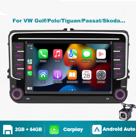Car Radio 7" CarPlay-Android auto BT WiFi USB GPS REAR CAMERA for Golf5, Golf6, Passat B6, Polo, the photo here shows the apple carplay close up - M-Pure Dynamics