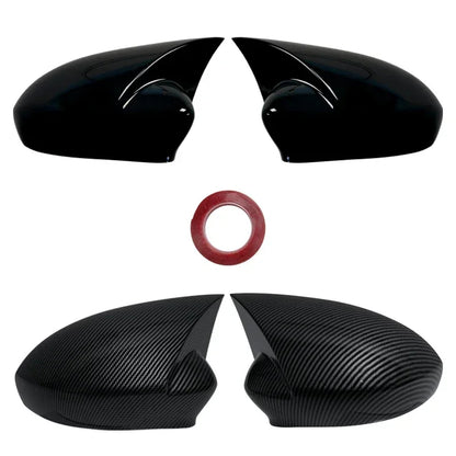 Sport Cover Caps for Punto and 500 , here it shows both of the , the glossy black and carbon look style - M-Pure Dynamics