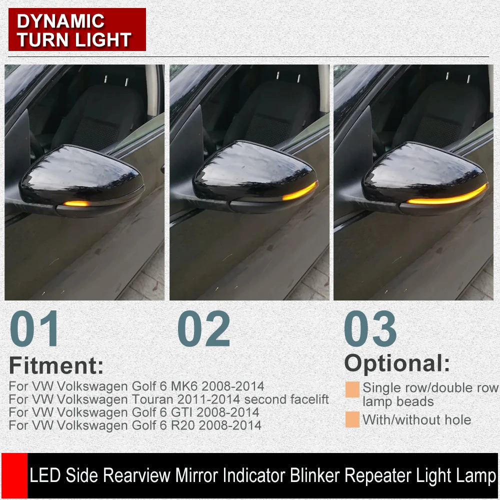 Dynamic Light for golf 6 here the photo shows the product up close and in function, aswell as all of the different compatibilities it has- M-Pure Dynamics