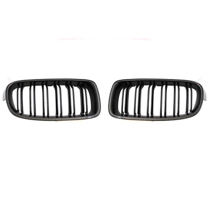 Black Front Grille BMW f30-f31-f35, here the photo shows the beofre and after with and without the front grille installed- M-Pure Dynamics