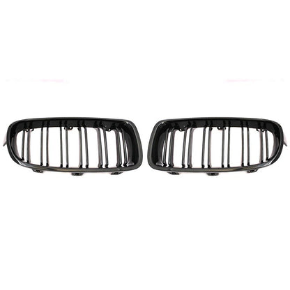 Black Front Grille BMW f30-f31-f35, here the photo shows the beofre and after with and without the front grille installed- M-Pure Dynamics