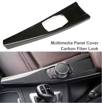 Gearbox Funnel cover in Carbon Fiber Look for Series 3 GT F30 F34 F33 F36 2013 2014 2015 2016 2017 2018, the photo shows the product upclose - M-Pure Dynamics