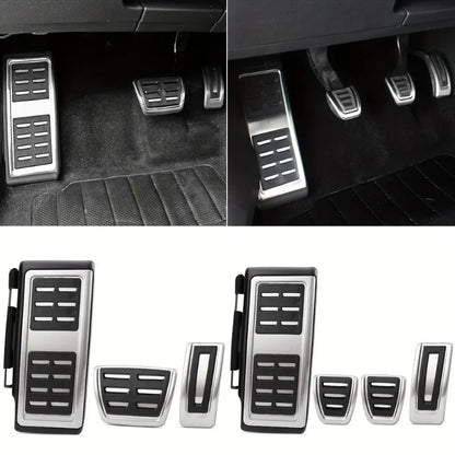 Pedal Cover Inox Metal for Volkswagen VW Golf 7 8 GTi MK7 Polo A05 Passat B8 Skoda Kodiaq Rapid Octavia 5E 5F A7 2014-2023, this photo showcases the metal covers for the pedals up close - M-Pure Dynamics