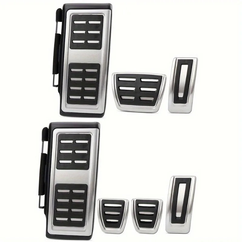 Pedal Cover Inox Metal for Volkswagen VW Golf 7 8 GTi MK7 Polo A05 Passat B8 Skoda Kodiaq Rapid Octavia 5E 5F A7 2014-2023 this photo showcases the metal covers for the pedals up close - M-Pure Dynamics
