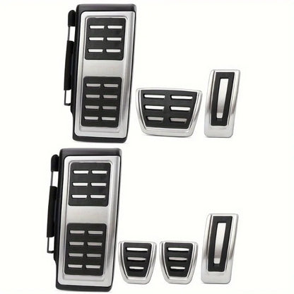 Pedal Cover Inox Metal for Volkswagen VW Golf 7 8 GTi MK7 Polo A05 Passat B8 Skoda Kodiaq Rapid Octavia 5E 5F A7 2014-2023 this photo showcases the metal covers for the pedals up close - M-Pure Dynamics