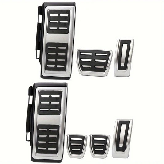 Pedal Cover Inox Metal for Volkswagen VW Golf 7 8 GTi MK7 Polo A05 Passat B8 Skoda Kodiaq Rapid Octavia 5E 5F A7 2014-2023 this photo showcases the metal covers for the pedals up close - M-Pure Dynamics