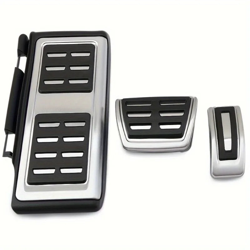 Pedal Cover Inox Metal for Volkswagen VW Golf 7 8 GTi MK7 Polo A05 Passat B8 Skoda Kodiaq Rapid Octavia 5E 5F A7 2014-2023 this photo showcases the metal covers for the pedals up close - M-Pure Dynamics