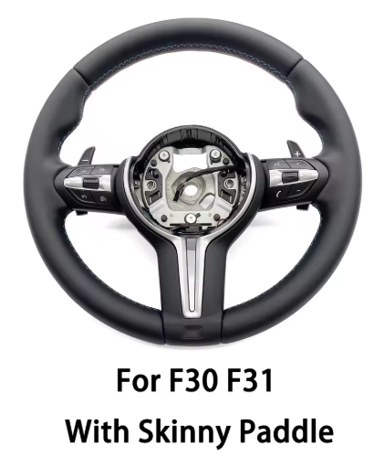 Steering Wheel M-Sport Leather for F10 F11 F15 F16 F20 F30 F31 F32 F36 , here the photo shows te steering wheel up close- M-Pure Dynamics
